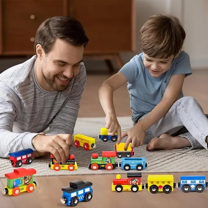 Wooden Magnet Train Set - Magnetic Train Toy
