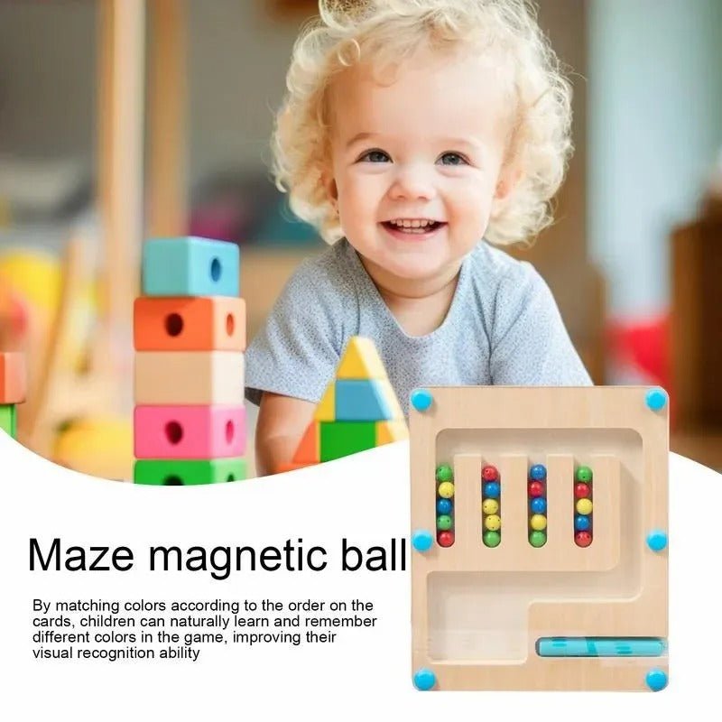 Wooden Magnetic Color and Shape Sorting Learning Matching Game - 4 Color