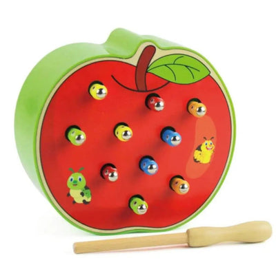 Wooden Magnetic Toy |  Bug Catching Game Toy | Kids Montessori Toy