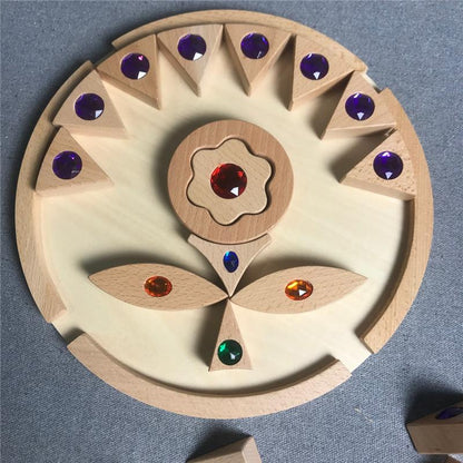 Wooden Mandala Gem Blocks