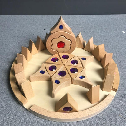 Wooden Mandala Gem Blocks