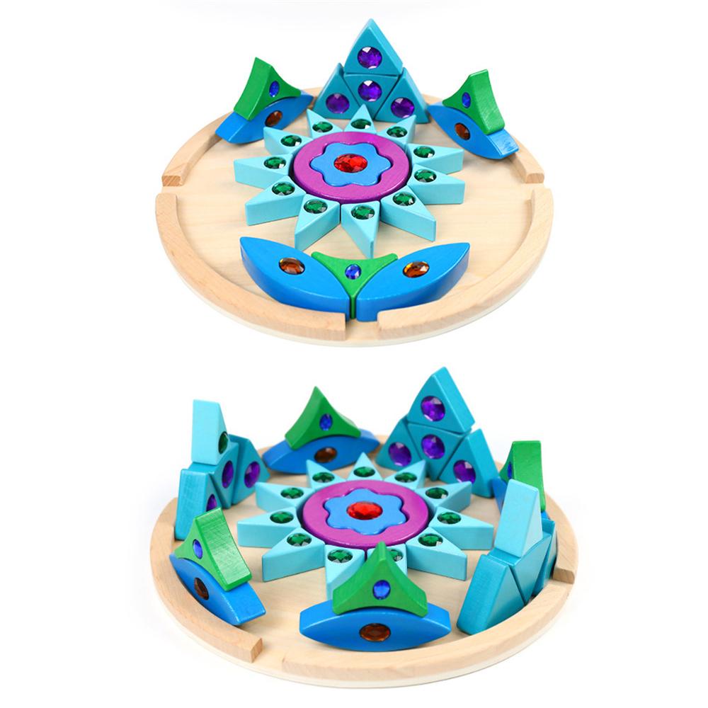 Wooden Mandala Gem Blocks