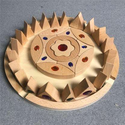 Wooden Mandala Gem Blocks