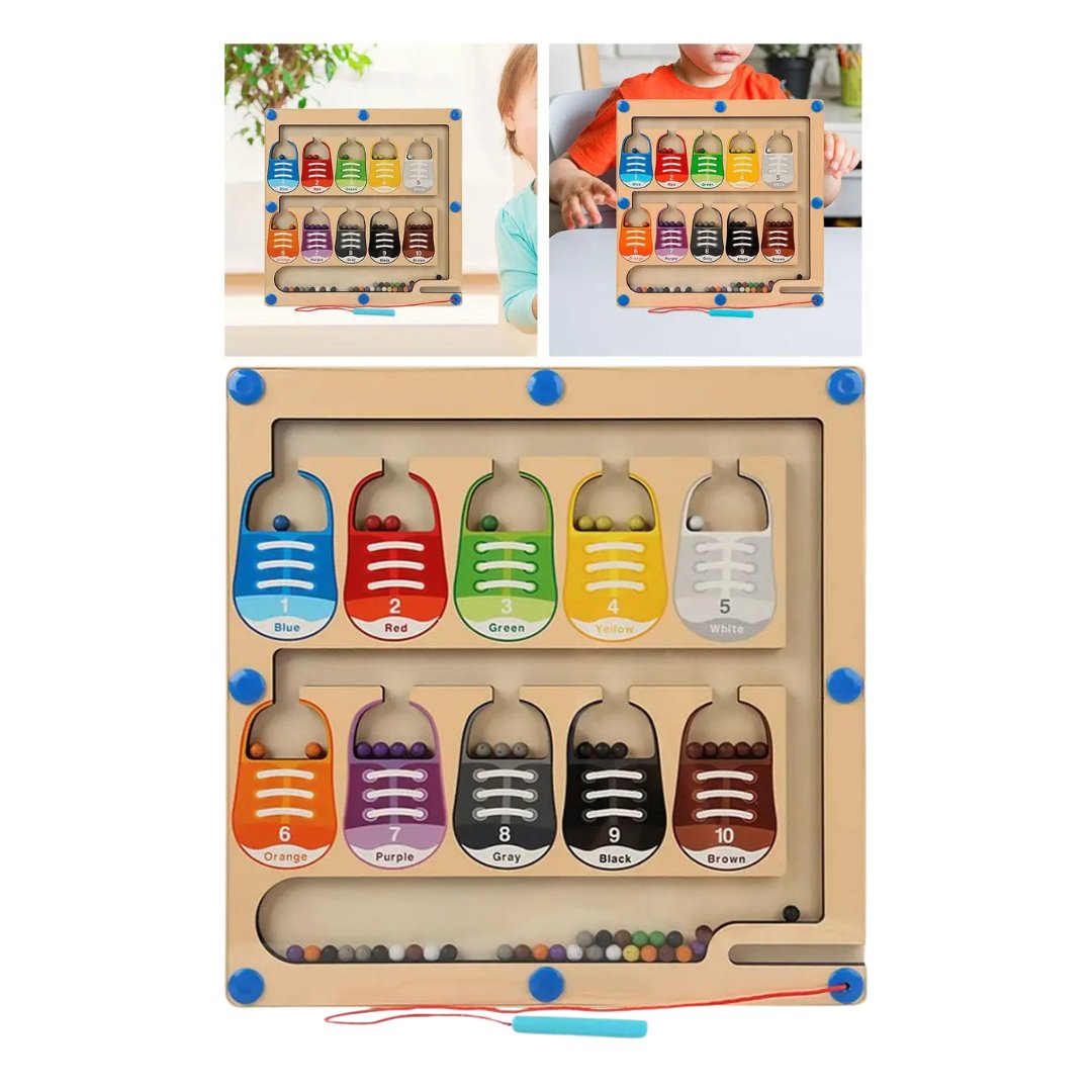 Wooden Maze Board Magnetic Location Maze