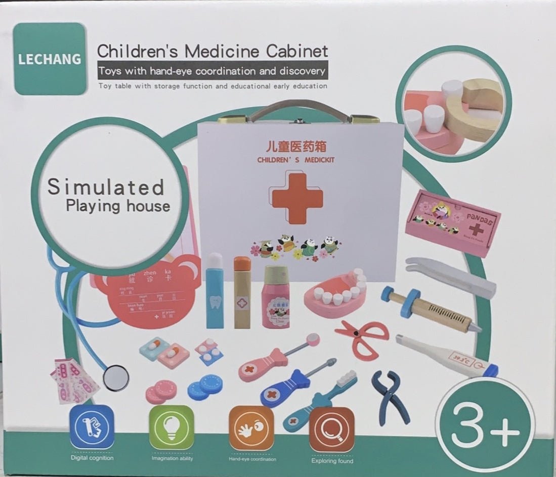 Wooden Medicine Cabinet First Aid Kit Doctor Kit