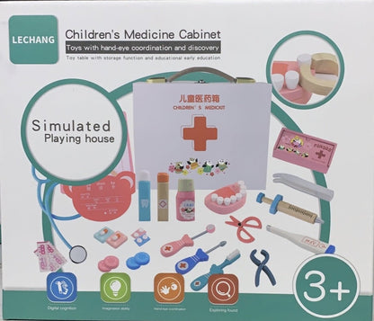 Wooden Medicine Cabinet First Aid Kit Doctor Kit