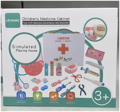 Wooden Medicine Cabinet First Aid Kit Doctor Kit