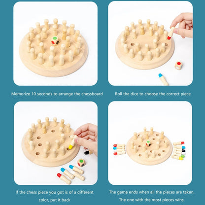 Wooden Memory Match Stick Chess Board Game - Logic Braintease Toys for Boys And Girls special