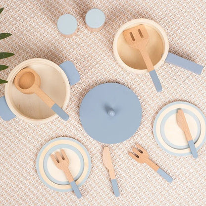 Wooden Mini Kitchen Cookware Pot Pan Cook Pretend Play Educational House Toys For Children Simulation Kitchen Utensils Girls Toy