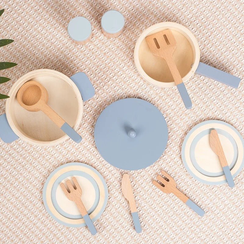 Wooden Mini Kitchen Cookware Pot Pan Cook Pretend Play Educational House Toys For Children Simulation Kitchen Utensils Girls Toy