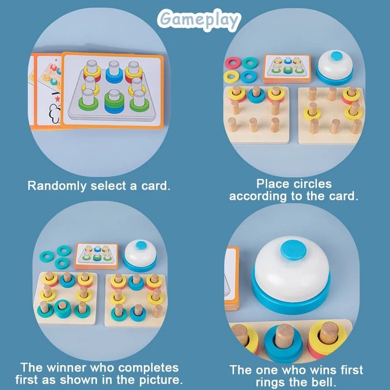 Wooden Montessori Color & Shape Sorting Toy – Educational Wooden Cognitive Board Game for Kids