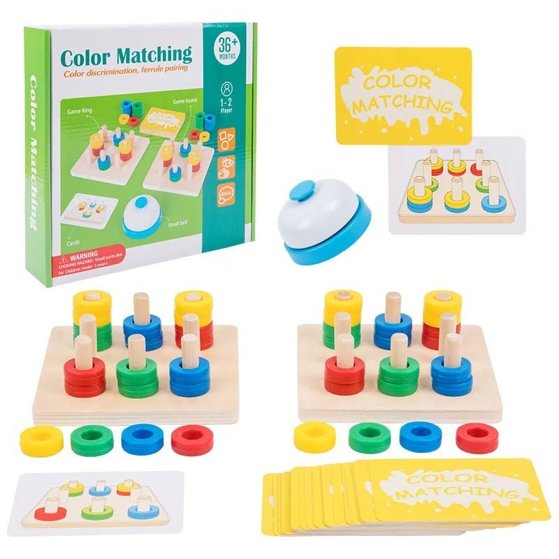 Wooden Montessori Color & Shape Sorting Toy – Educational Wooden Cognitive Board Game for Kids