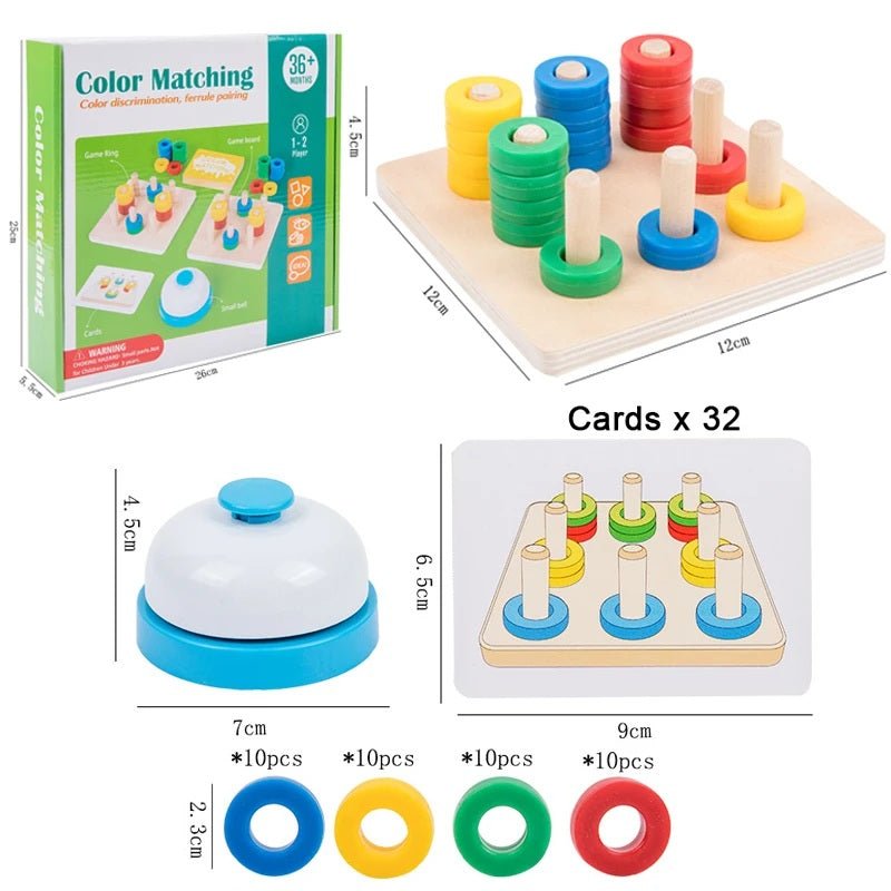 Wooden Montessori Color & Shape Sorting Toy – Educational Wooden Cognitive Board Game for Kids
