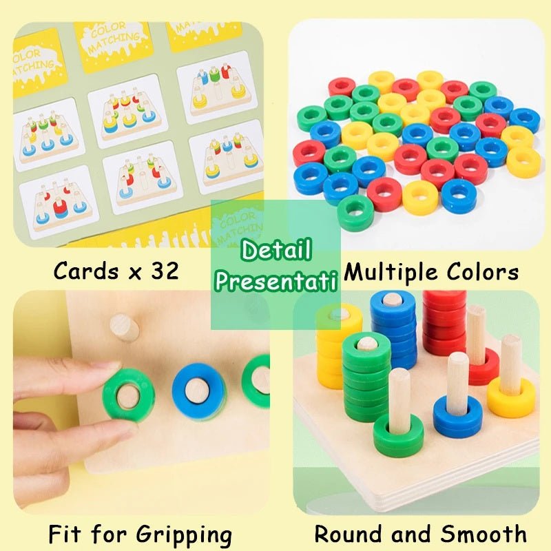Wooden Montessori Color & Shape Sorting Toy – Educational Wooden Cognitive Board Game for Kids