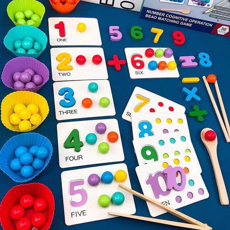 Wooden Montessori Rainbow Color Sorting & Matching Games -2-Sets