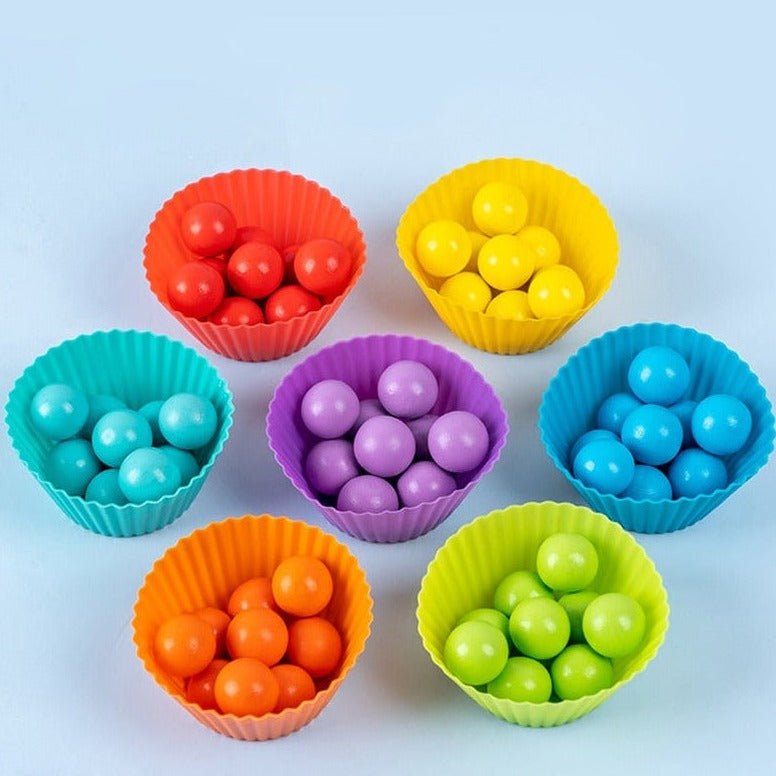 Wooden Montessori Rainbow Color Sorting & Matching Games -2-Sets