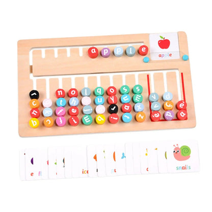 Wooden Montessori Spelling Game Learning Puzzle Travel Toys