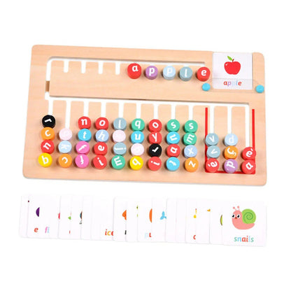 Wooden Montessori Spelling Game Learning Puzzle Travel Toys
