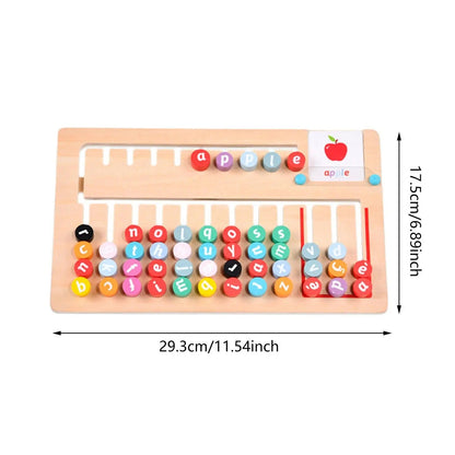 Wooden Montessori Spelling Game Learning Puzzle Travel Toys