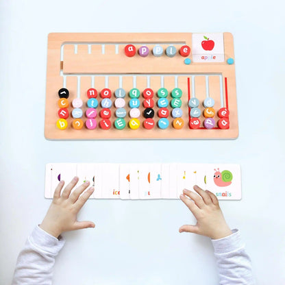 Wooden Montessori Spelling Game Learning Puzzle Travel Toys