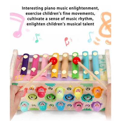 Wooden 7-in-1 Activity Toy – Whack-a-Mole, Xylophone & More
