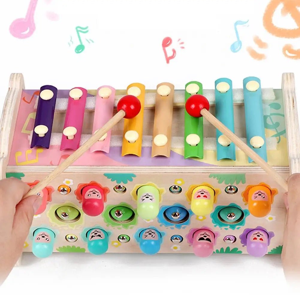 Wooden 7-in-1 Activity Toy – Whack-a-Mole, Xylophone & More