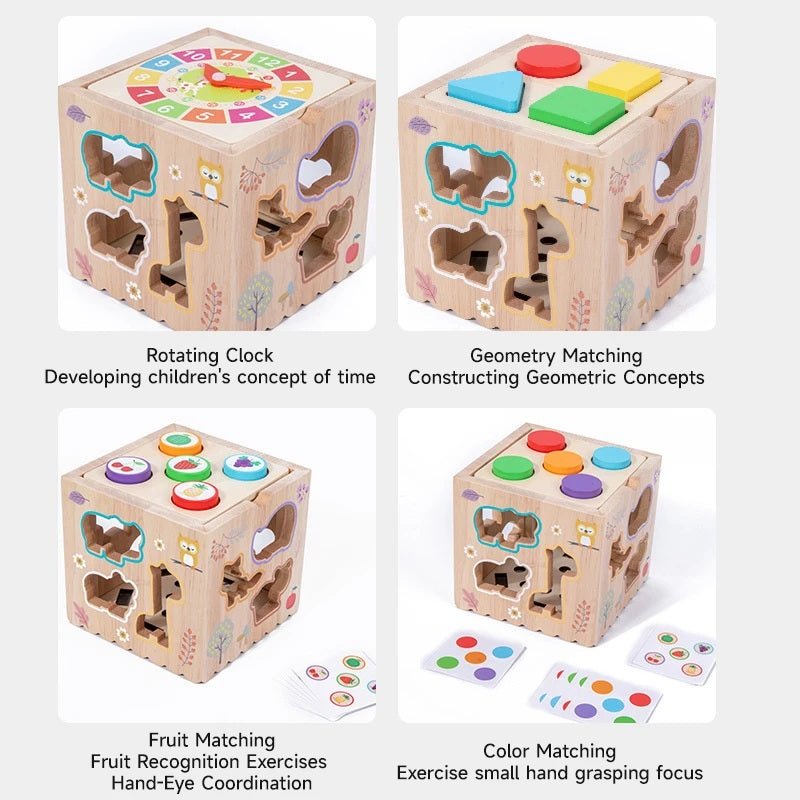 Wooden Montessori 8-in-1 Learning & Activity Toy for Kids