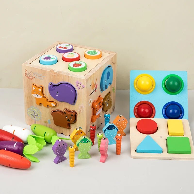 Wooden Montessori 8-in-1 Learning & Activity Toy for Kids