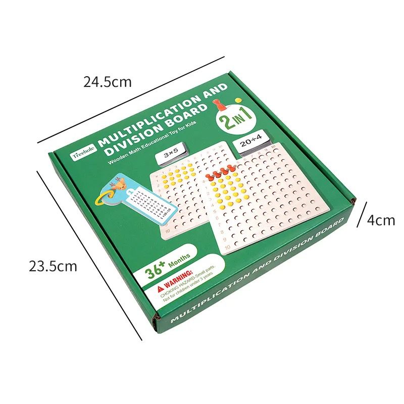 Wooden Multiplication and Division Board – Montessori-Inspired Math Learning Toy