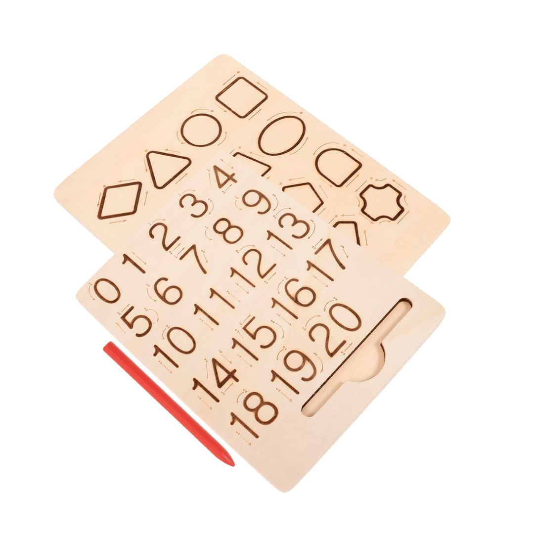 Wooden Multisided Letters Tracing board 2 sides Letter Tracing Board (Hindi, Tamil, English, Number, Shapes)