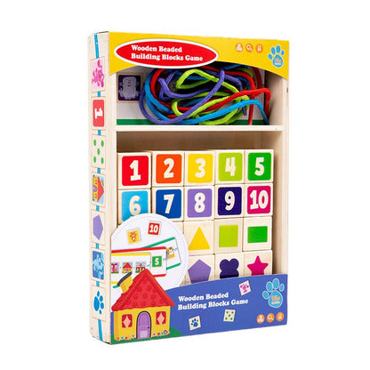Wooden Number Lacing Set