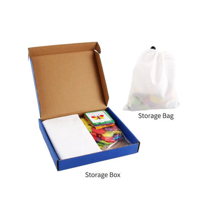 Wooden Pattern Block Geometric Shape Puzzle Early Education - 130 pcs