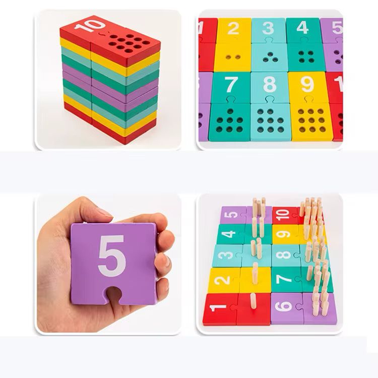 Counting Pegs Puzzle – Wooden Number Matching and Fine Motor Math Game