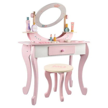 Wooden Pink Dresser, Simulation dresser mirror girl birthday gift