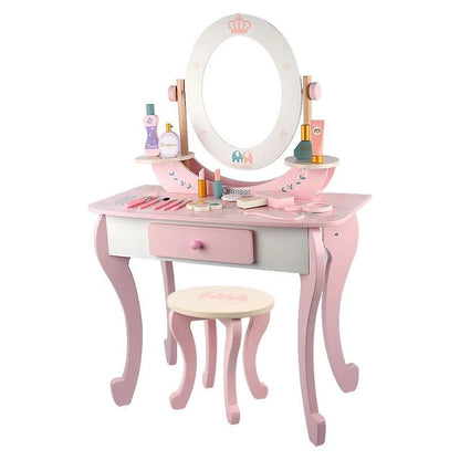 Wooden Pink Dresser, Simulation dresser mirror girl birthday gift