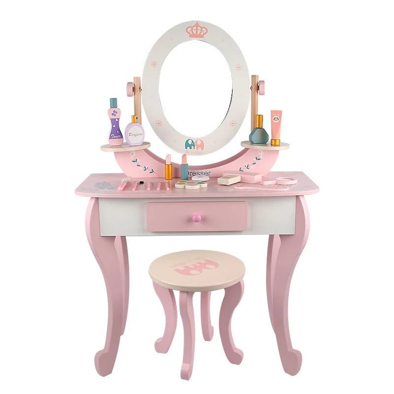 Wooden Pink Dresser, Simulation dresser mirror girl birthday gift
