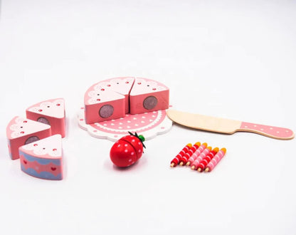 Wooden Princess Birthday Cake Toy Play Food Cake Toy Pretend Play for Kids