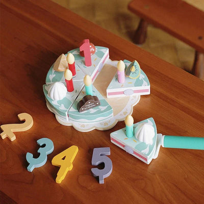 Gâteau d'anniversaire Princesse en bois, jouet de gâteau alimentaire, jeu d'imitation pour enfants