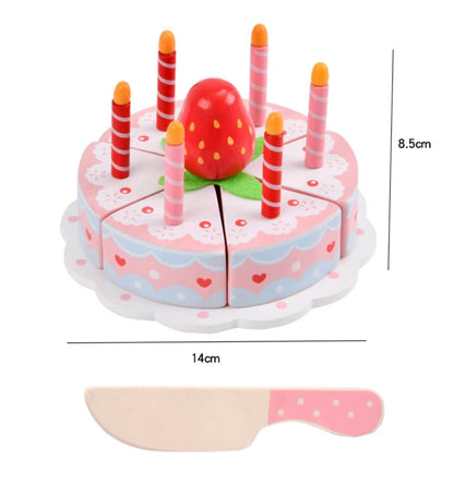 Wooden Princess Birthday Cake Toy Play Food Cake Toy Pretend Play for Kids