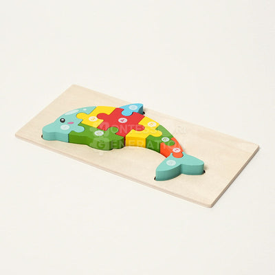 Fidtoy Juego de Rompecabezas de Madera de Animales para Niños Pequeños – Juguete de Rompecabezas de 4 Piezas para Niños con Formas a Juego