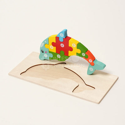 Fidtoy Juego de Rompecabezas de Madera de Animales para Niños Pequeños – Juguete de Rompecabezas de 4 Piezas para Niños con Formas a Juego