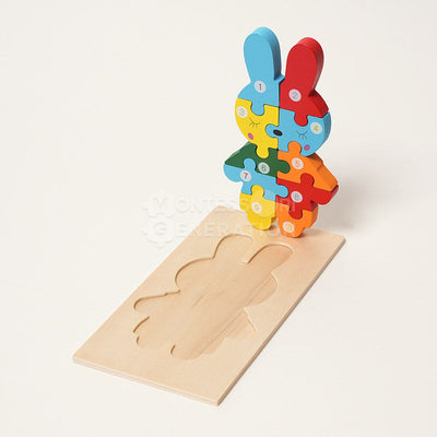 Fidtoy Juego de Rompecabezas de Madera de Animales para Niños Pequeños – Juguete de Rompecabezas de 4 Piezas para Niños con Formas a Juego
