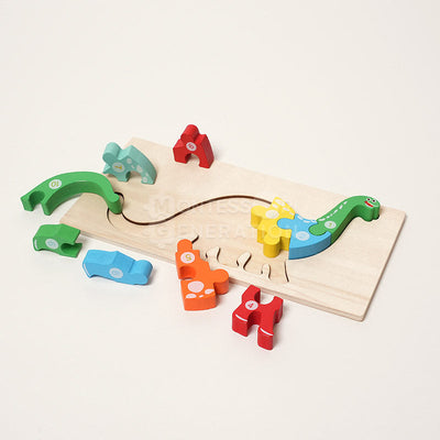 Fidtoy Juego de Rompecabezas de Madera de Animales para Niños Pequeños – Juguete de Rompecabezas de 4 Piezas para Niños con Formas a Juego