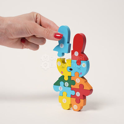 Fidtoy Juego de Rompecabezas de Madera de Animales para Niños Pequeños – Juguete de Rompecabezas de 4 Piezas para Niños con Formas a Juego