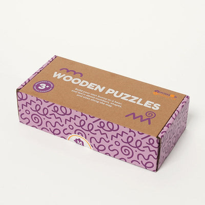 Fidtoy Juego de Rompecabezas de Madera de Animales para Niños Pequeños – Juguete de Rompecabezas de 4 Piezas para Niños con Formas a Juego