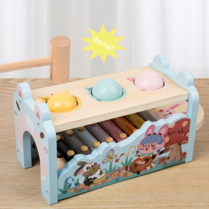 Wooden Rabbit Musical Hammer Ball Toy