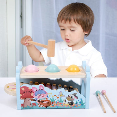 Wooden Rabbit Musical Hammer Ball Toy