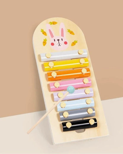 Wooden Rabbit Musical Hammer Ball Toy