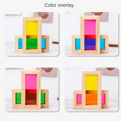 Wooden Rainbow Acrylic Blocks – Montessori Educational Toys