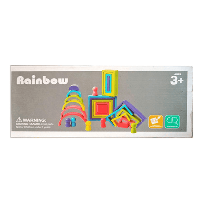 Wooden Rainbow Building Block Assembly Toy